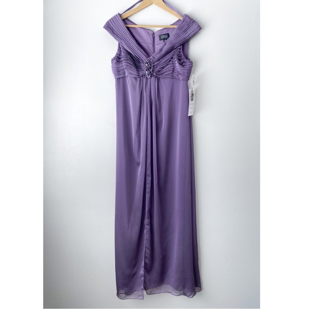 NWT Adrianna Papell Off The Shoulder Formal Evening Gown 10P